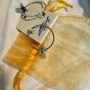 Lucky Brand Silver Floral Hoop Earrings